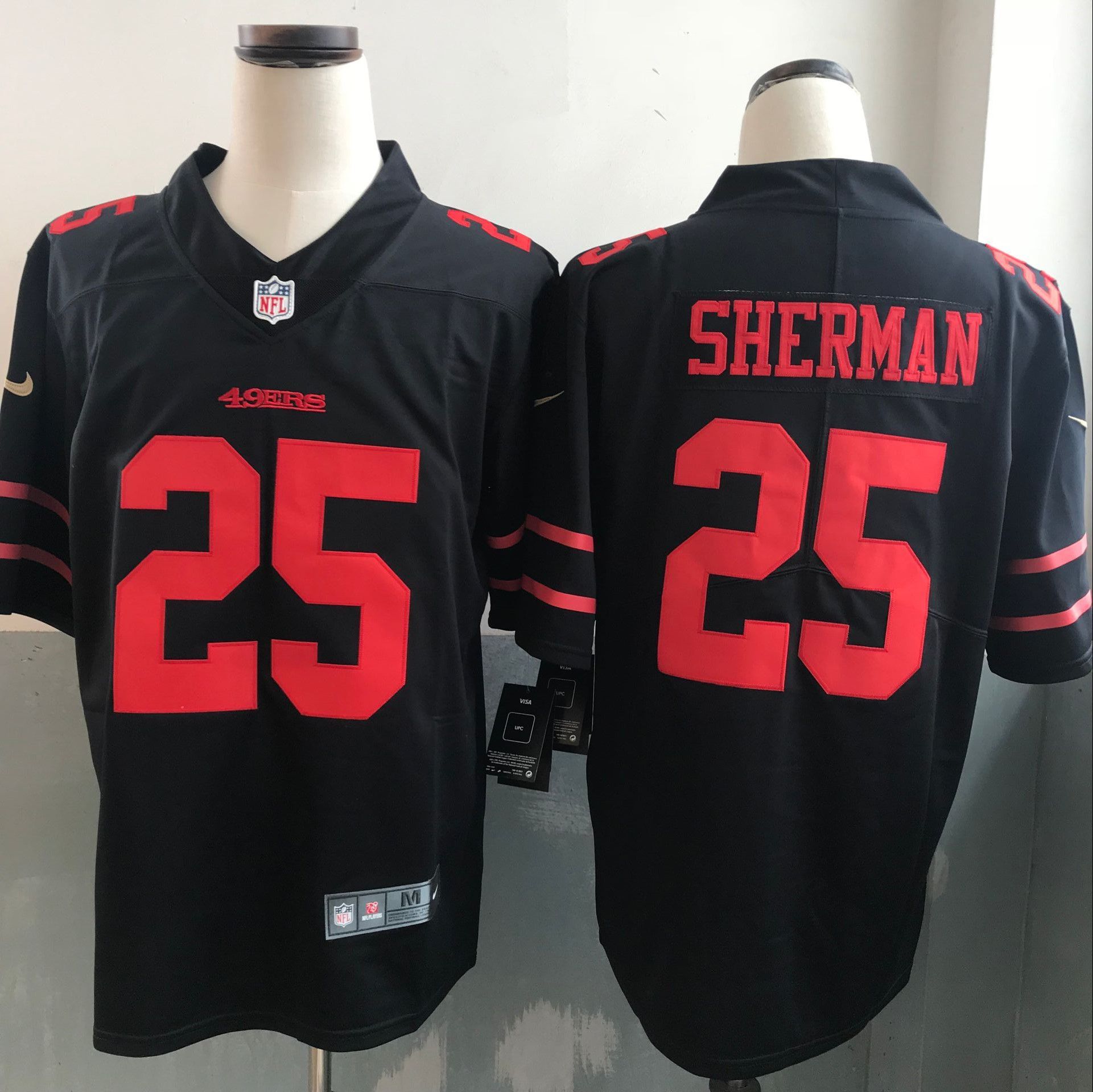 Men San Francisco 49ers #25 Sherman Black Nike Vapor Untouchable Limited NFL Jerseys->->NFL Jersey